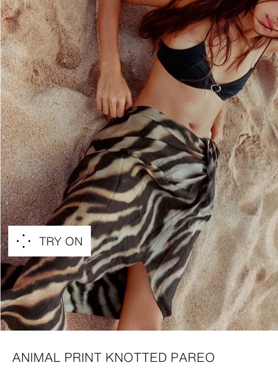 ZARA Animal Print Knotted Pareo Swim Cover Skirt - Picture 3 of 9